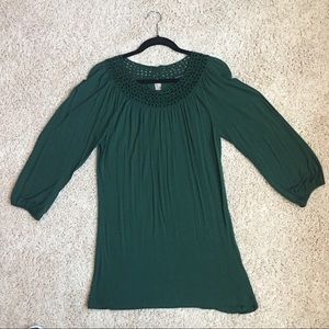 Banana Republic casual top 3/4 sleeve crochet neckline